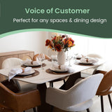 63" Modern Dining Table for 4-6, Hobart Rectangle Dining Table, Matte White Sintered Stone Dining Tabletop with