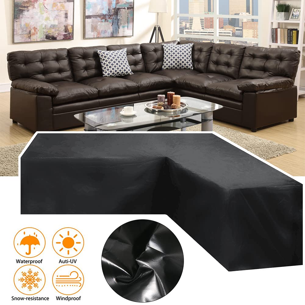 Patio Furniture Covers L-Shaped Sectional Sofa Cover Heavy Duty Waterproof Dustproof Furniture Protection Corner Sofa