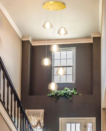 Mini Crystal Chandeliers Island 6-Lights LED Pendant Light Bedroom Foyer Entryway Warm Light 3000K Bulb Included