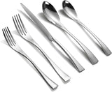 20 Pieces Silverware Set for 4,Heavy Duty 18/10 Stainless Steel Flatware Set with Forged Stand Knives