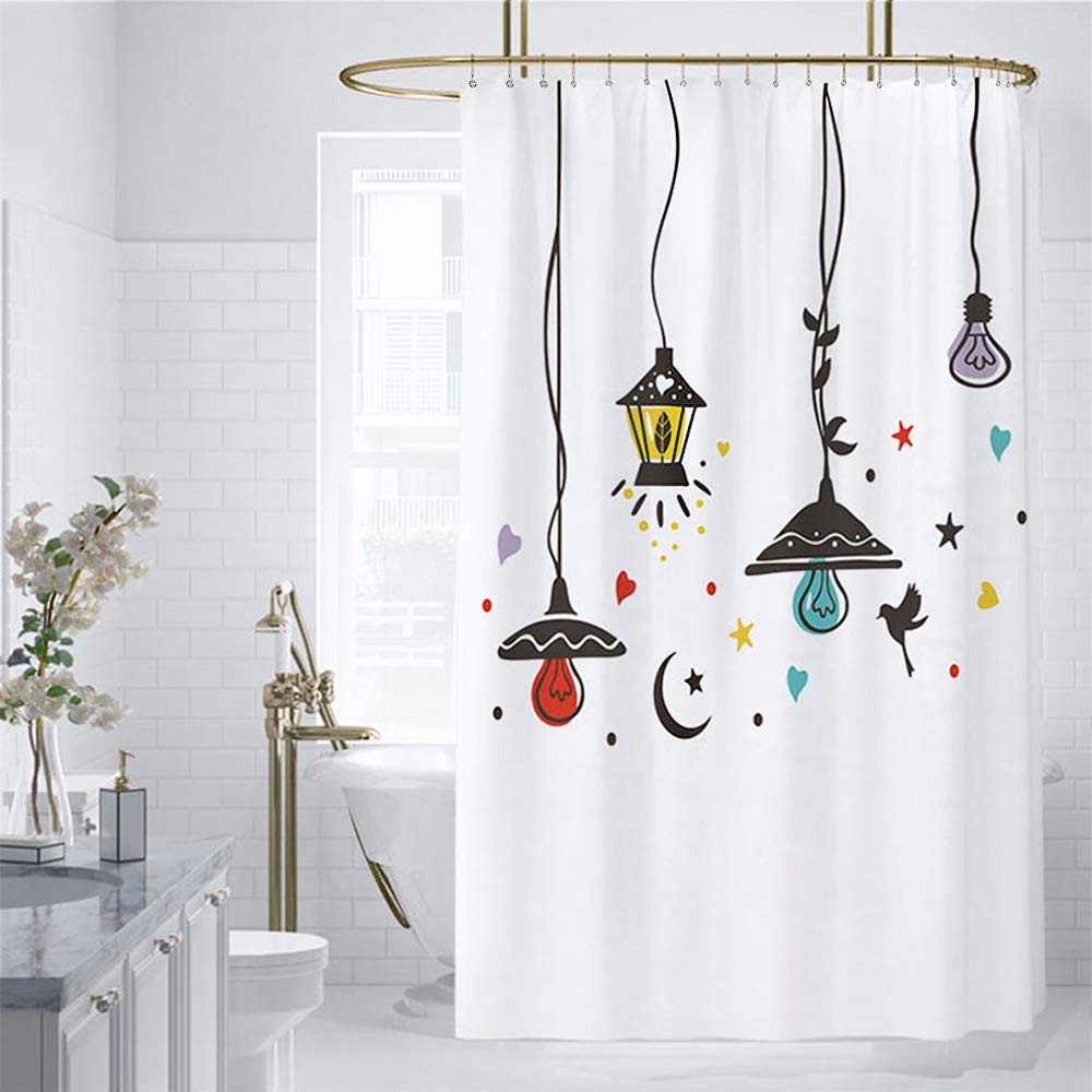 Shower Curtain Hooks, 12 Pcs Shower Curtain Rings, Stainless Steel Gold Shower Curtain Hooks, Rust Proof Shower