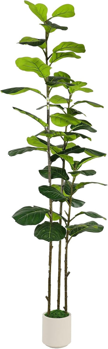 6ft Artificial Fiddle Leaf Fig Tree with Green Moss