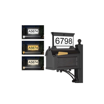 Mailbox Numbers, Solar House Number Sign, Double-Sided 3-Color LED