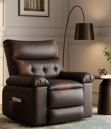 Oversized Recliner Chairs, Classic Manual Leather Recliner