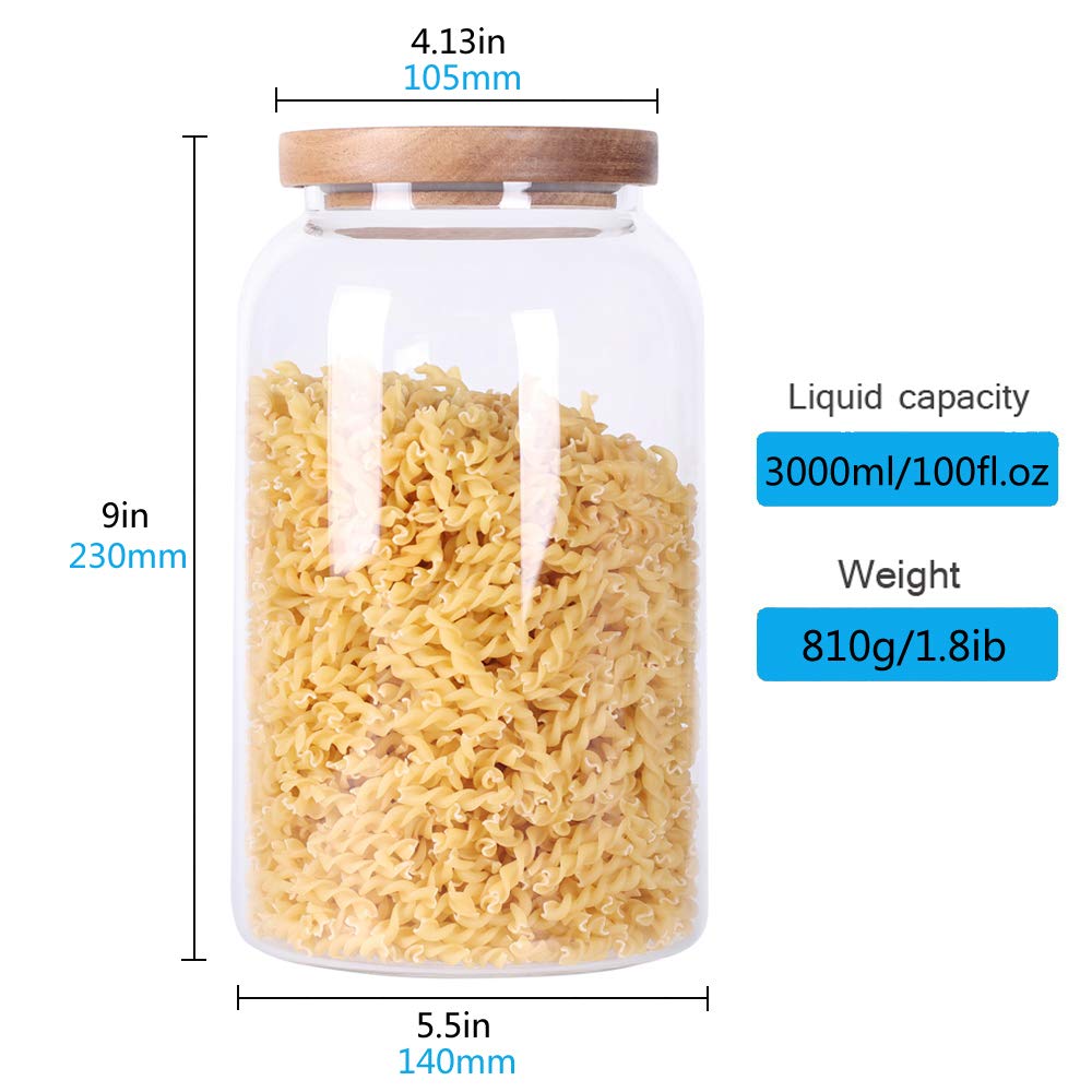 Modern Design Transparent Glass Food Storage Jars, OZ