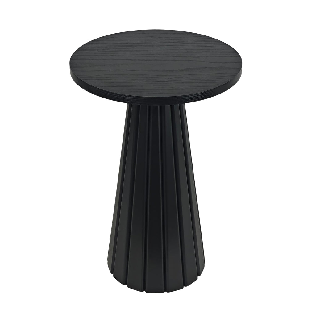 Inspired Saarinen Style Fluted Drum Side Table, Small Round Side Table, Pedestal, Modern Accent Drink Table, Plant Stand, Small Spaces