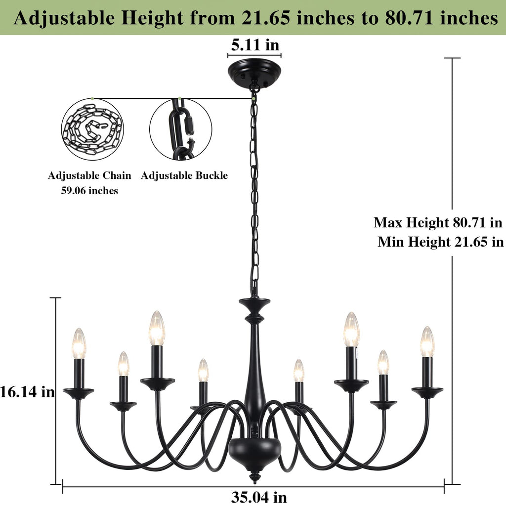 Farmhouse Chandeliers Light Fixture Black Chandelier