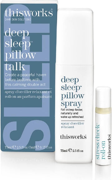 Deep Sleep Pillow Talk Set - Pillow Spray & Stress Check Roll-On