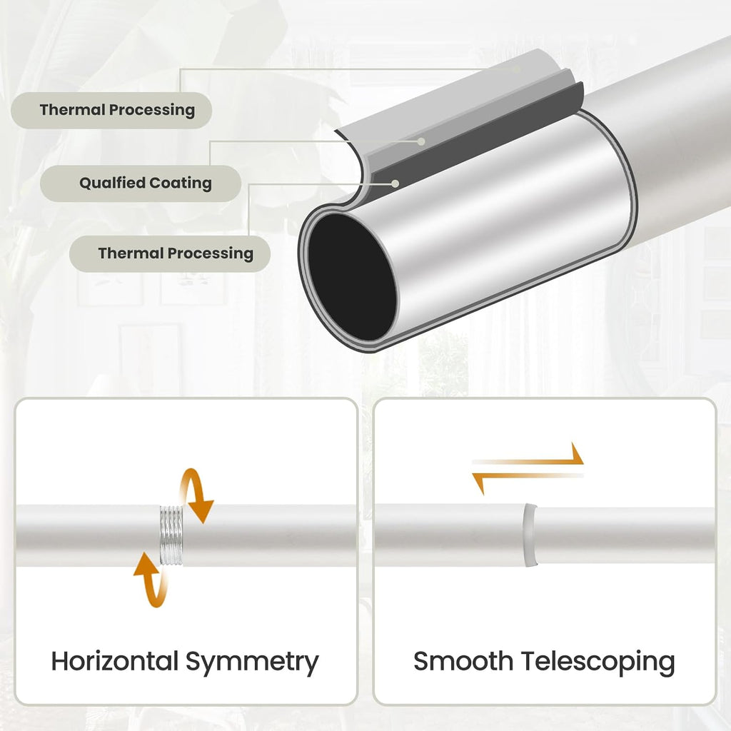 Heavy Duty Curtain Rod,1-Inch Diameter Adjustable Drapery Rod with Decorative Openwork