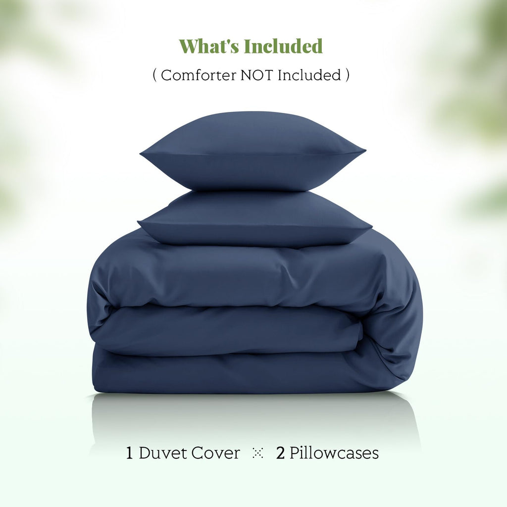Cooling Duvet Cover Set Full/Queen for Hot Sleepers | 100% Viscose Derived from Bamboo | Silky Soft & Breathable | 3