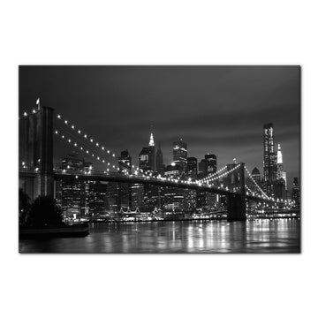 Wall Brooklyn Bridge Modern Wall Decor Office Decor New York Cityscape Painting Framed Canvas Prints Black and White
