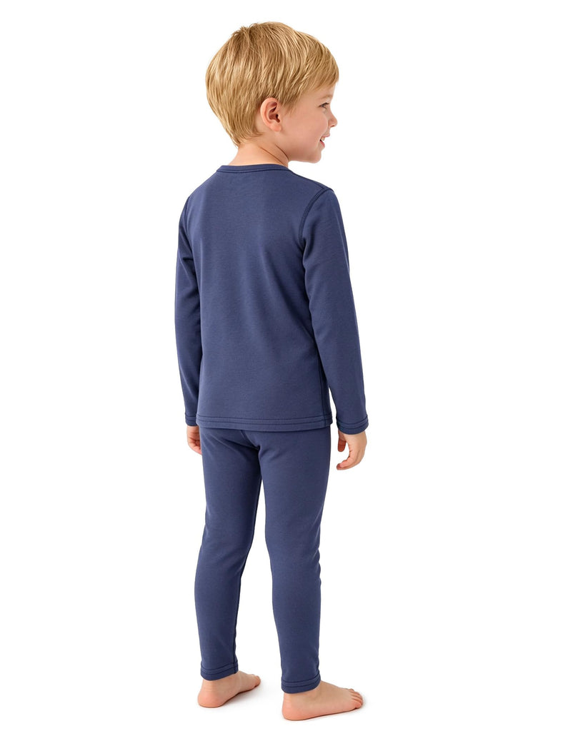 Boys Thermal Underwear Set Soft Fleece Base Layer Sets, Blue