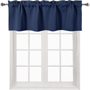 Greyish White Valance Window Solid Rod Pocket Blackout Valance Curtains 52x18 inch Long, 1 Panel