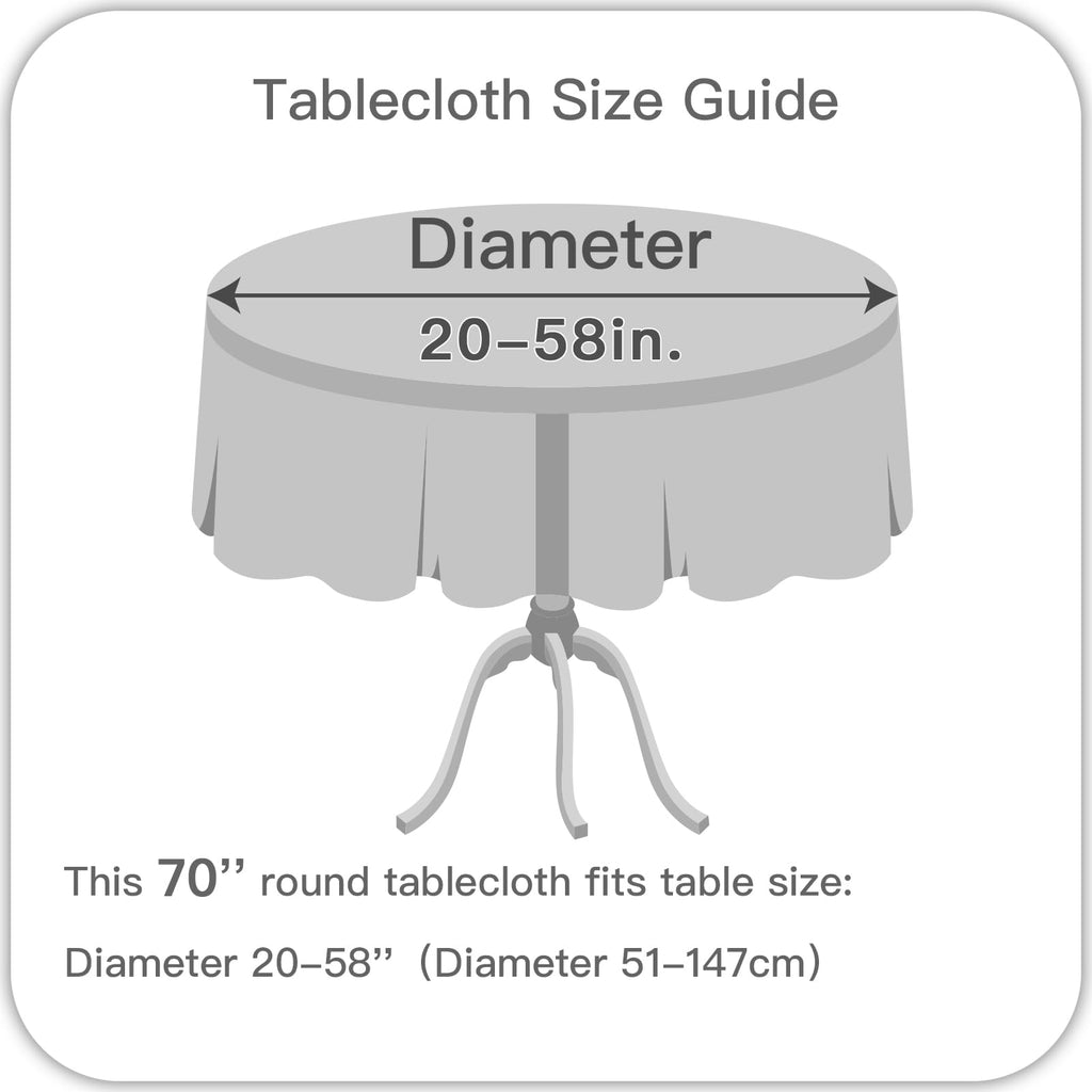 Jacquard Round Table Cloth Swirl Pattern Waterproof Antiwrinkle Heavy Weight Soft Tablecloths for Circular Table