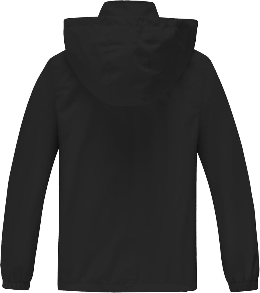 Boys Girls Waterproof Rain Jacket Lightweight Hooded Coat