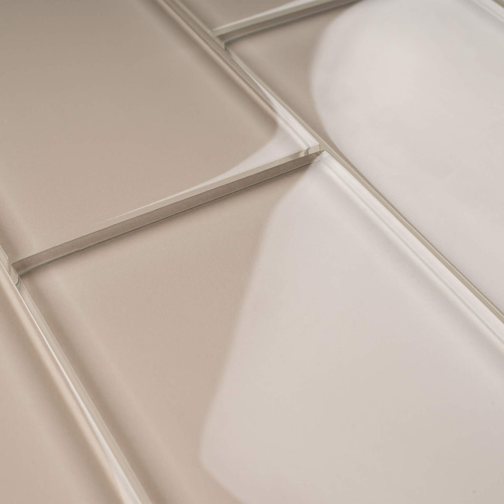 3x6 Beige Glass Subway Tile -Kitchen and Bath Backsplash Wall Tile (80pcs=10sqt)