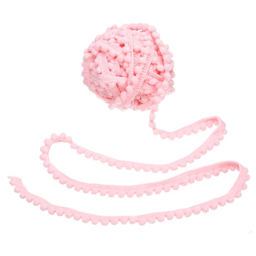 Pom Trim Ribbon, 0.5" Wide Light Pink Pom Ball Fringe Trim Sewing Fringe Fabric Trim Ribbon for DIY Crafts - 8.5 Yards