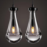 Raindrop Pendant Lights Kitchen Island Set of 2 Teardrop Black Hanging Light Fixtures Clear Solid Glass Pendant Light Modern Chandeliers for Dining Room Porch Corridor Living Room A121-B0BN12R4Q4