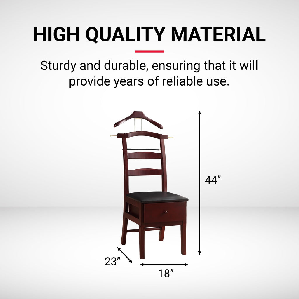 Products - Manchester Chair Valet, Office Chair with Hanger & Valet, Accessory & Clothes Organizer (Mahogany)