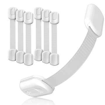 Proof Me Child Safety Cabinet Latch, RV Fridge Lock, White, 6-Count
