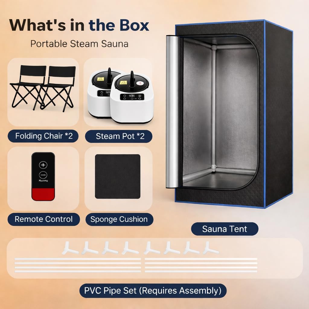 Upgraded Sauna Box, Portable 2 Person Sauna for Home, Infrared Sauna for Relaxation