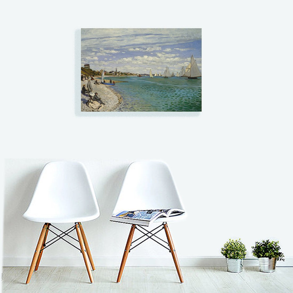 Tropical Beach Sailboat By Claude Monet Giclee Art Canvas prints:23"x20"
