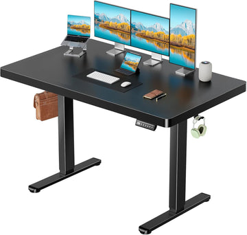 55 x 30 Electric Standing Desk with One-Piece Desktop, Sit Stand Desk with Thickened Tabletop, Height Adjustable