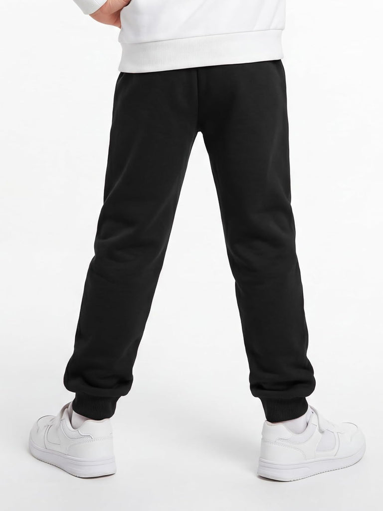 4 Pack Boys Sweatpants Youth Teens Athletic Cotton Pants with Zipper Pockets Drawstring Joggers for Kids