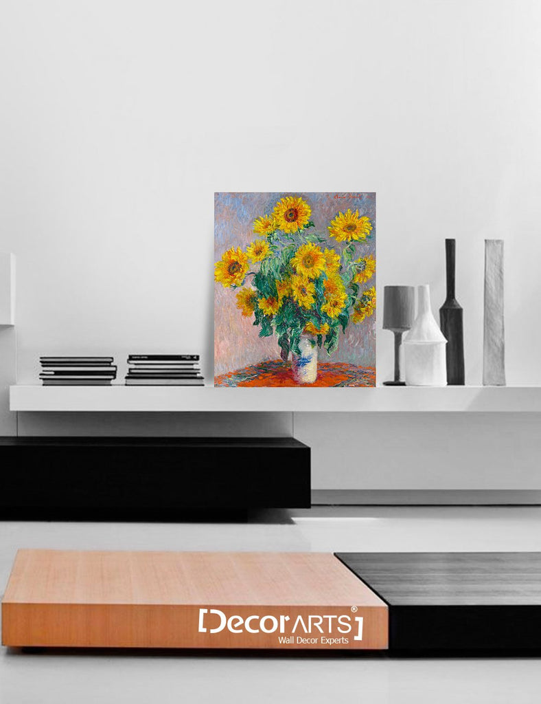 Claude Monet Canvas Wall Art, Sunflowers, 24x20''