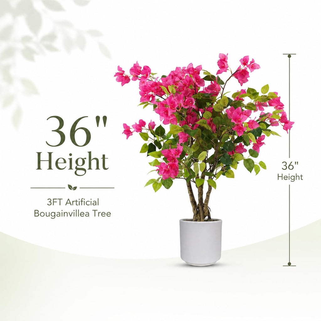 Bougainvillea Tree 2 Pack, 3FT Pink Faux Flowering Plant