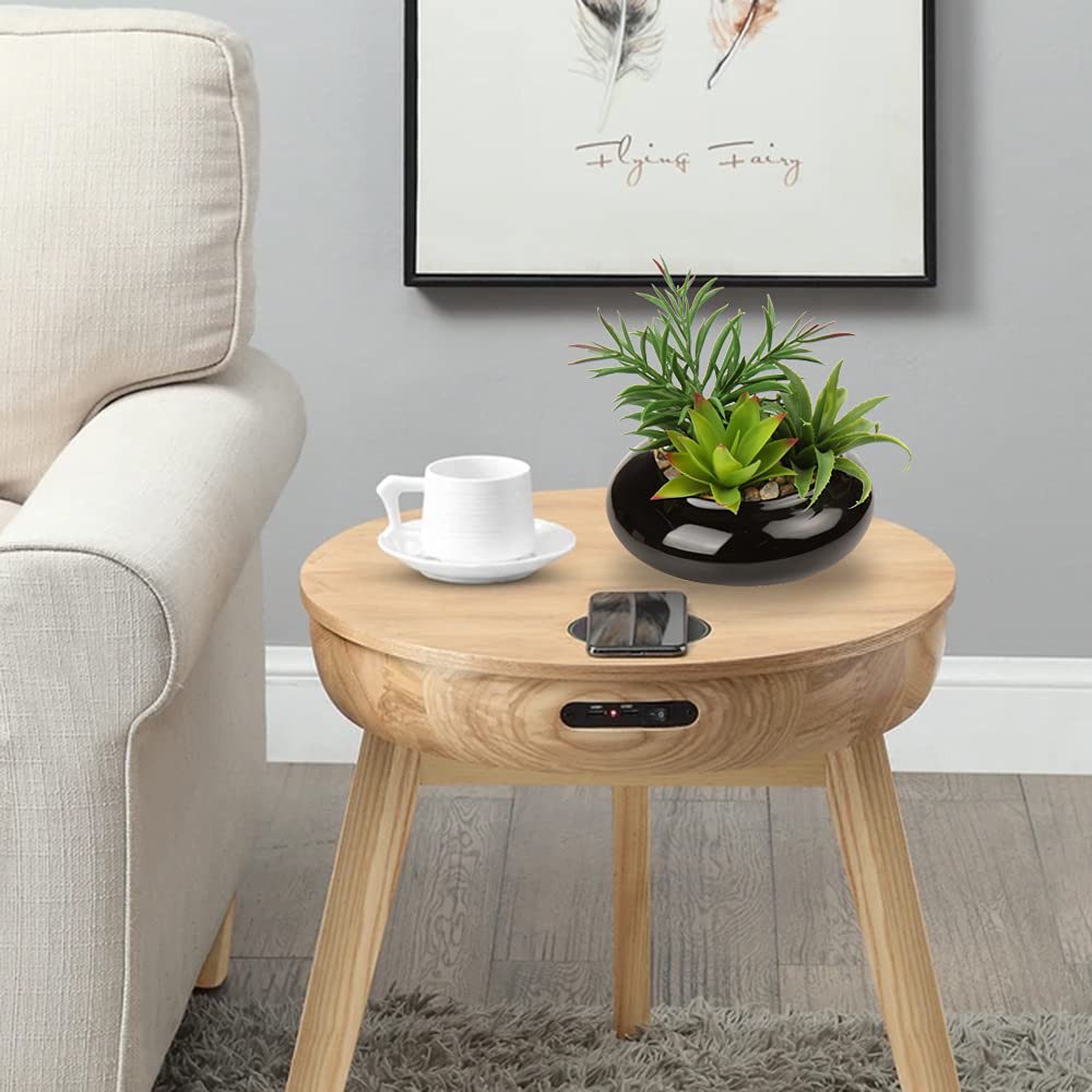 Large Artificial Succulents Plants Faux Succulents in Pots Fake Succulent Potted Plants with Black Ceramic Pot Decor
