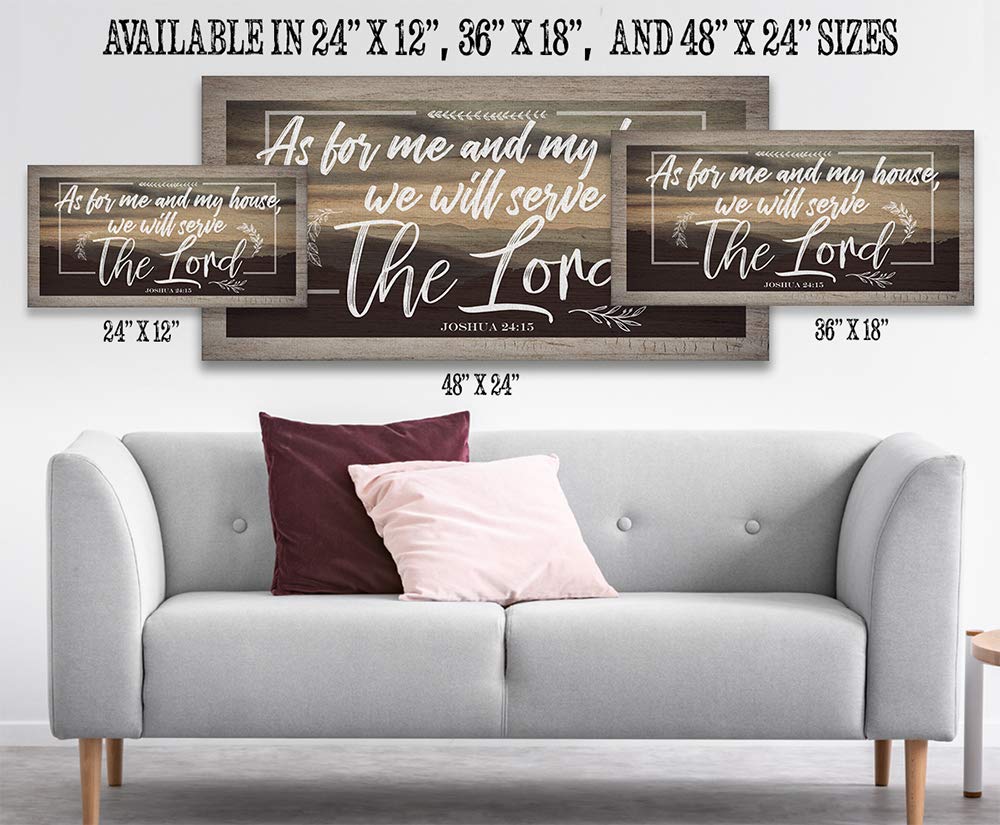 As For Me And My House, 12"x24" Canvas Wall Art (Printed on Canvas, Not Wood), Perfect Above a Couch and Decor, Great
