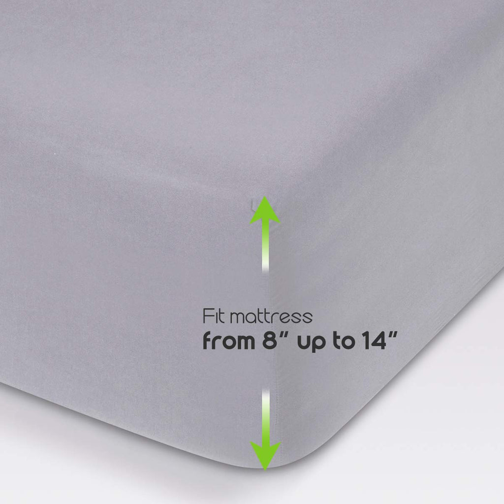 Fitted Sheet- Queen Fitted Sheet Only(No Flat Sheet or Pillow Shams), 4 Way Stretch Micro-Knit, Snug Fit, Wrinkle