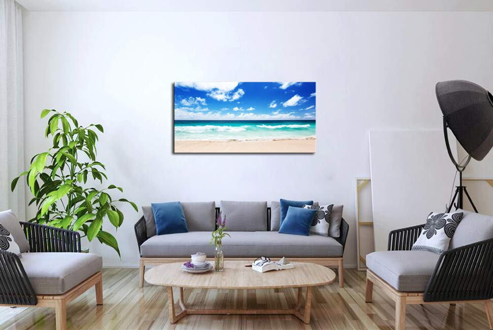 Canvas Prints Wall Art Seychelles Beach Ocean Waves Nature Seascape Picture Paintings Artwork Prints Framed