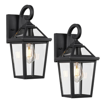 Colonial Outdoor Light Fixture, Exterior Light Sconces with Clear Glass for Front Porch, Waterproof Outdoor Wall