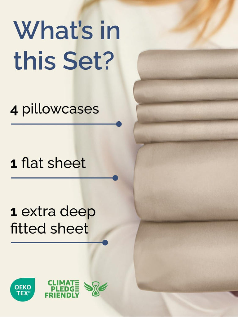 Extra Deep King Sheet Set - 6 Piece Breathable and Cooling Sheets - Hotel Luxury Bedding for Women, Men, Kids & Teens