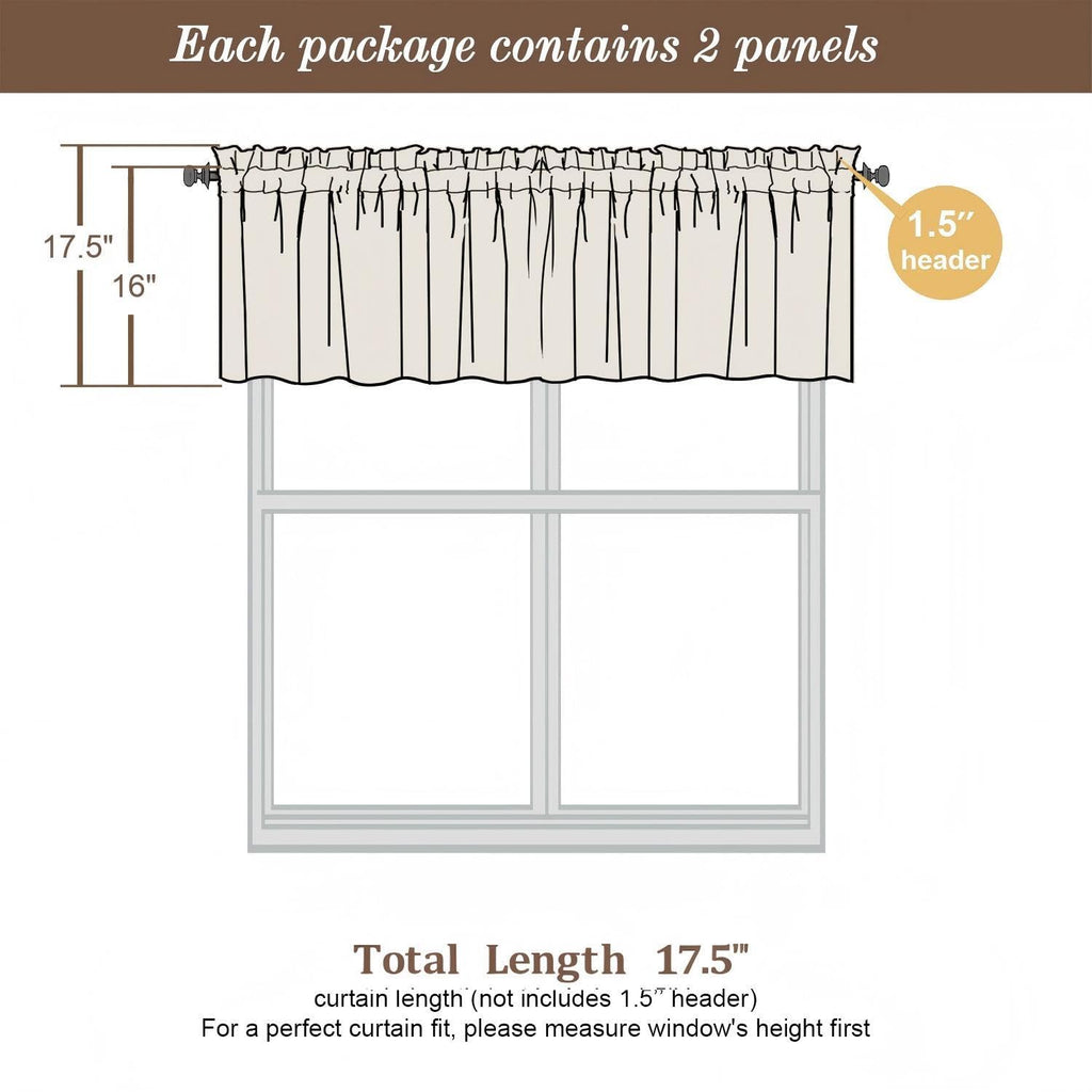 Navy Blue Blackout Valances for Windows, Short Window Valance Curtains Bedroom Bathroom, Room Darkening Solid Privacy