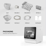 Portable Dishwashers for Camping and Home with 5l Water Tank, Hose, LED Light, 10 Wash Programs, Baby Care Mode