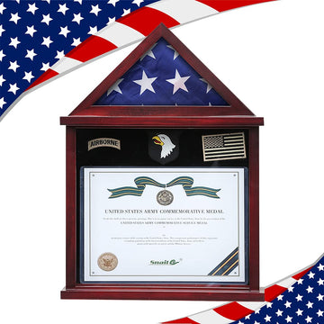 Flag Display Case Military Shadow Box for a Folded Army 3'x5' Flag