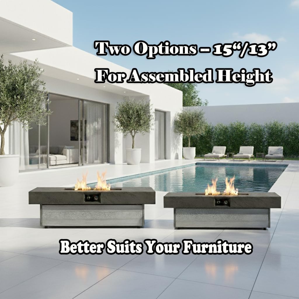 Outdoor Fire Pit Table Propane Gas Fire pits Outdoor Fireplaces 48'' Rectangular Firepit Table, 50,000 BTU Fire Table