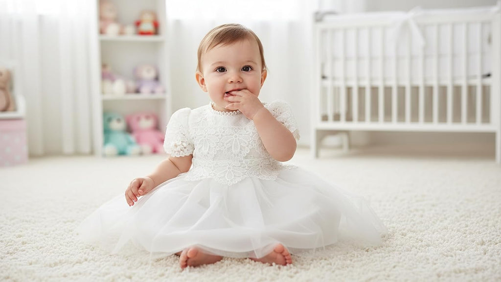 Infant Baby Girl Baptism Lace Dress for Christening Wedding Pageant