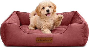Luxury Dog Bed - Comfortable Tufted Velvet Cushion for Small to Large Dogs - Machine Washable - Durable & Cute Sleep