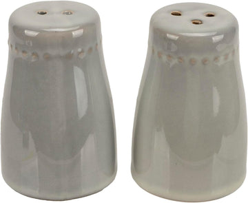 PD Home & Garden Decorative and Functional Kitchen Décor 3 x 2 Inch Ceramic Salt and Pepper Shaker, Grey - Set of 2