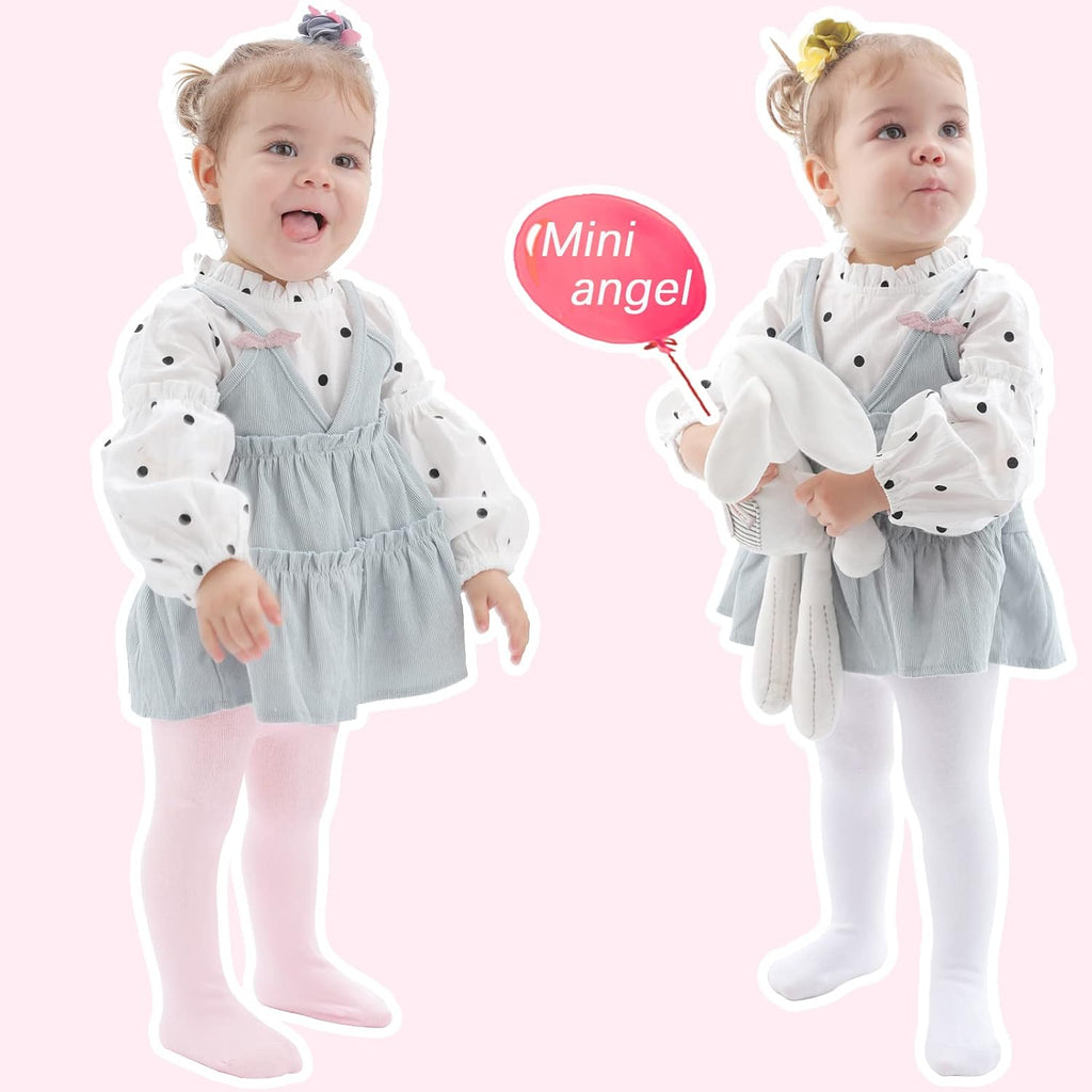 Baby Tights Non Slip Baby Girl Tights Plain/Shoe-Look Leggings Seamless Pantyhose Warm Cotton Leggings Non-Skid