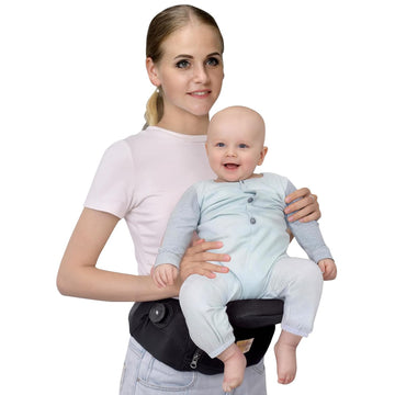 Foldable Baby Hip Seat Carrier for Newborn Infant Toddlers (Black)