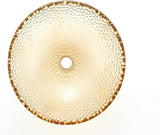 Pearl Series Glass Vessel Sink In Gold Top Raindrop Mount Sinks Above Countertop | Vanity Countertop Sink Bowl with