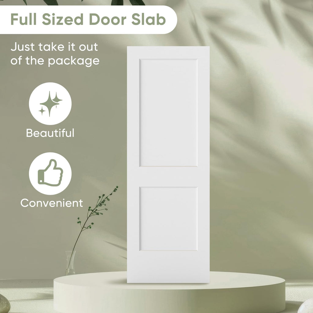 28x80 in 2-Panel White Primed Interior Door Panel