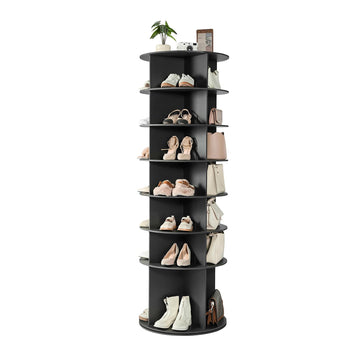 7 Tiers Rotating Shoe Rack Tower, 360° Spinning Shoe Rack, Revolving Storage Round Carousel Display, Freestanding