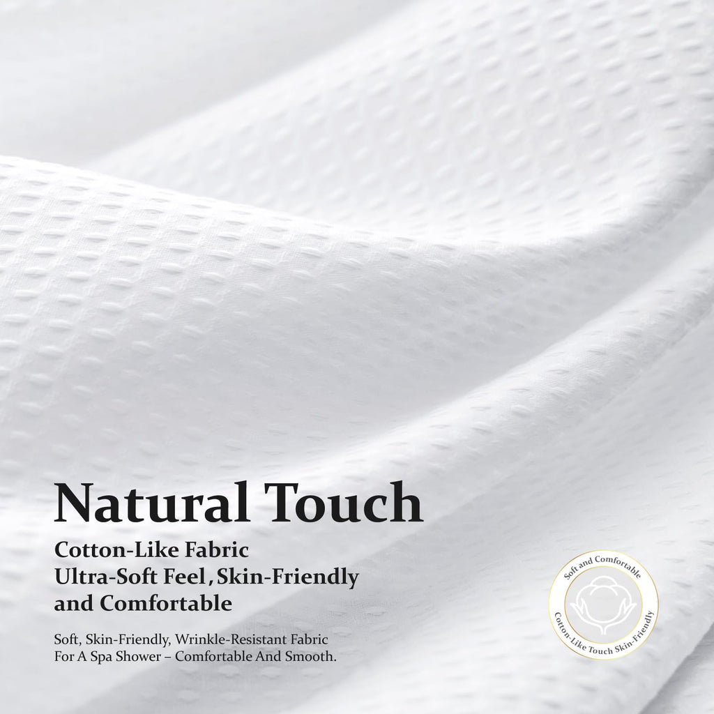 Extra Long Waffle Shower Curtain 256 GSM Fabric 72x96 White