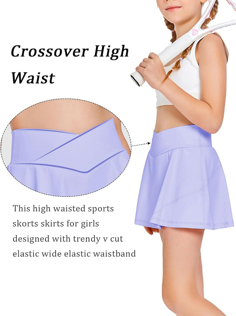 Girls Tennis Skirt High Waisted Athletic Skorts